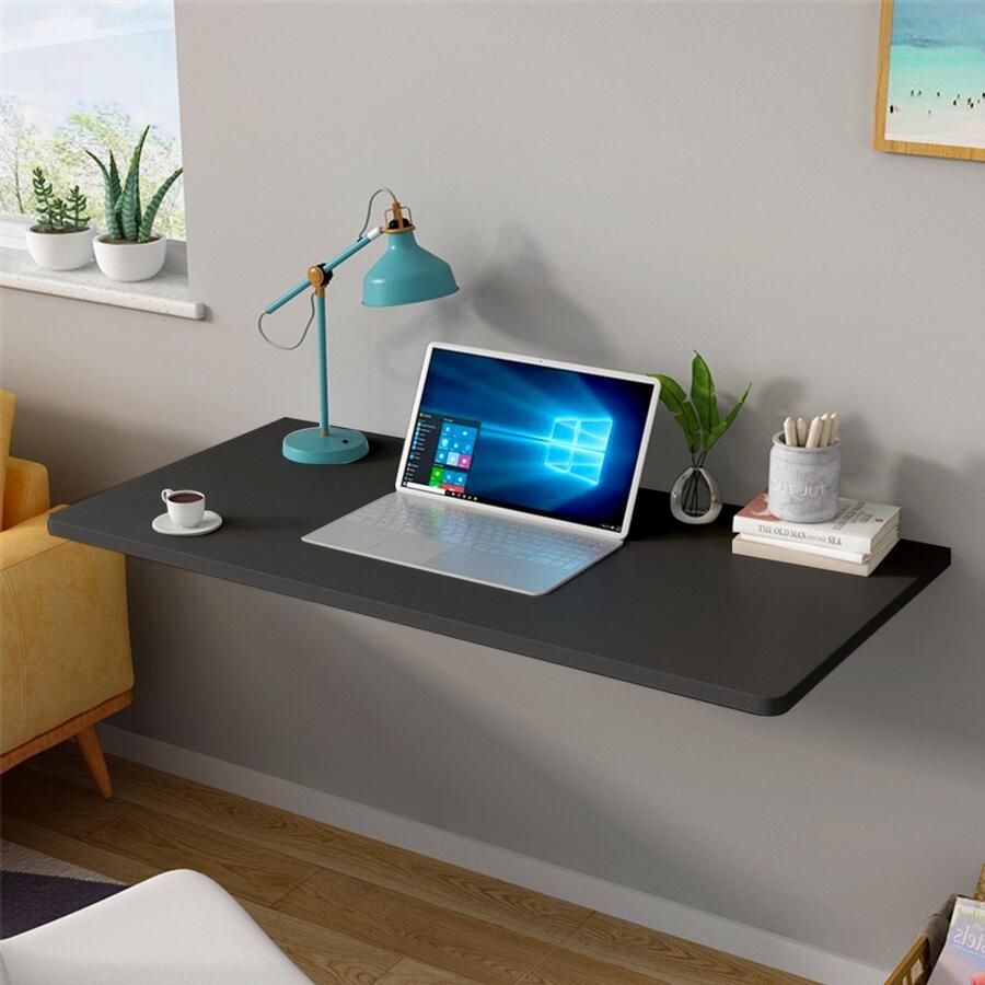 PIPIPOXER Wandtafel opklapbare tafel keukentafel bureau eettafel opvouwbaar 80*50cm zwart