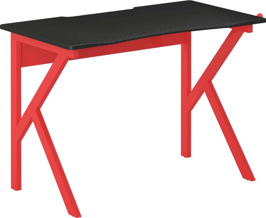 Piranha ZORRO Bureau Compact Computerbureau Zwart- Rood Klein Bureau Bureautafel Buro PC Bureau Smal Bureau Koolstofvezel Gamebureau - Foto 2