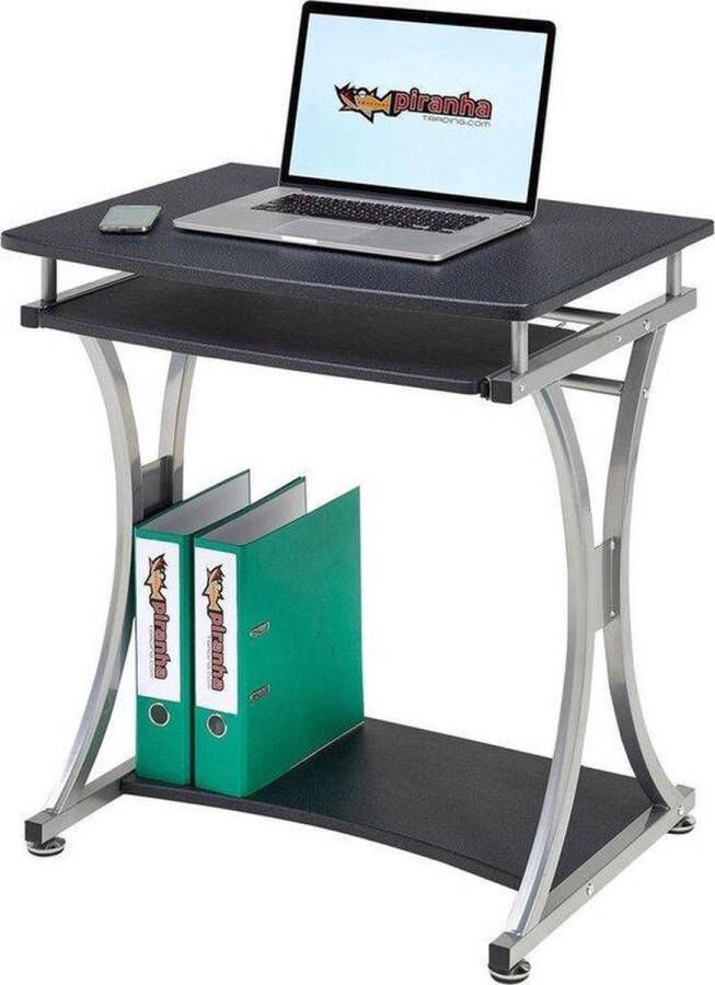Piranha Furniture Piranha MINNOW Bureau Compact Computerbureau Antraciet Zwart Klein Bureau Bureautafel Bureau Met Opbergruimte Buro PC Bureau Smal Bureau Toetsenbordhouder PC 11g - Foto 1