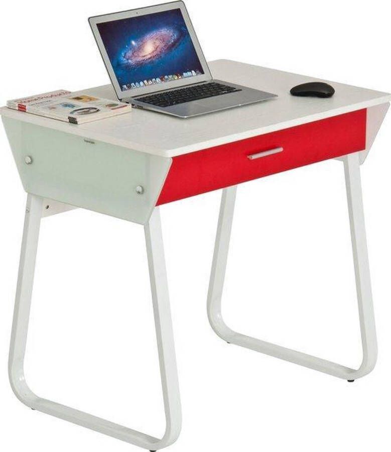 Piranha Furniture Piranha TOPE Bureau Computerbureau Compact Wit met Rode Lade PC41s