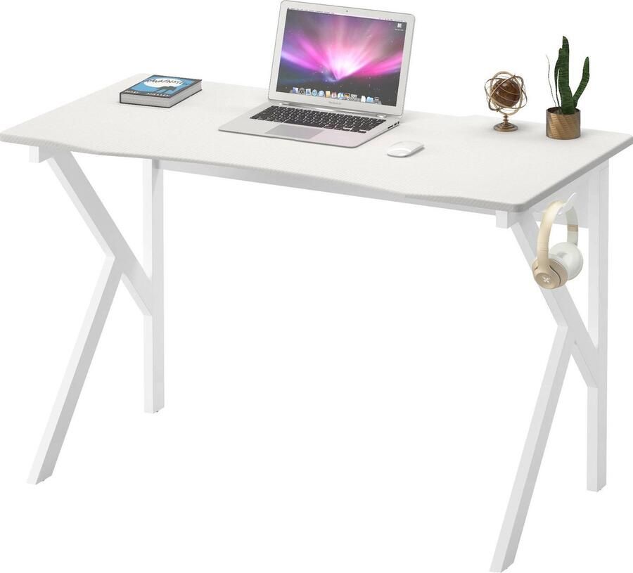 Piranha ZORRO Bureau Compact Computerbureau Wit Klein Bureau Bureautafel Buro PC Bureau Smal Bureau Koolstofvezel Gamebureau