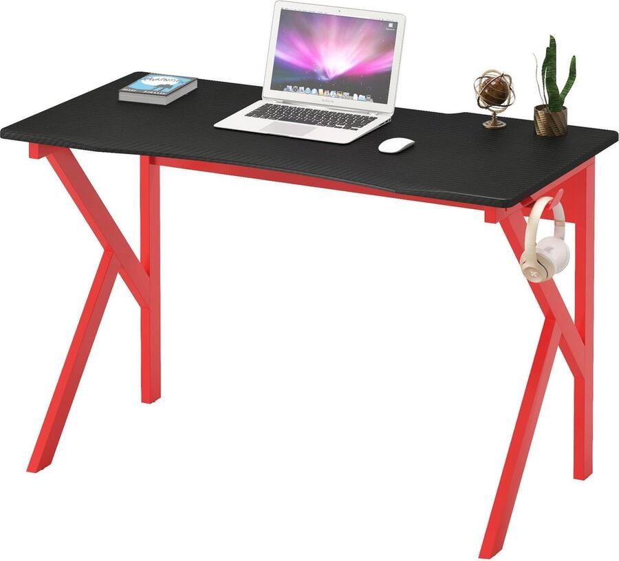 Piranha ZORRO Bureau Compact Computerbureau Zwart- Rood Klein Bureau Bureautafel Buro PC Bureau Smal Bureau Koolstofvezel Gamebureau