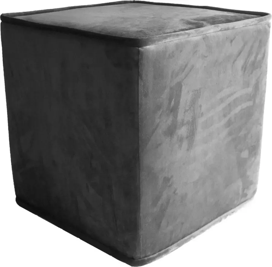 Maison by Lesage Hocker muisgrijs velvet poef handmade 50x50