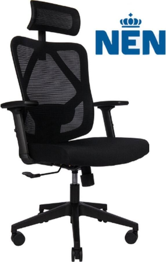 Plaine Ergonomische Bureaustoel met Hoofdsteun Bureaustoelen voor Volwassenen Office Chair Gamestoel Kantoorstoel Volledig Verstelbaar Incl. 3D-verstelbare Armleuningen & Verstelbare Lendensteun Incl. Stille Anti-kras wielen harde zachte vloeren - Foto 3