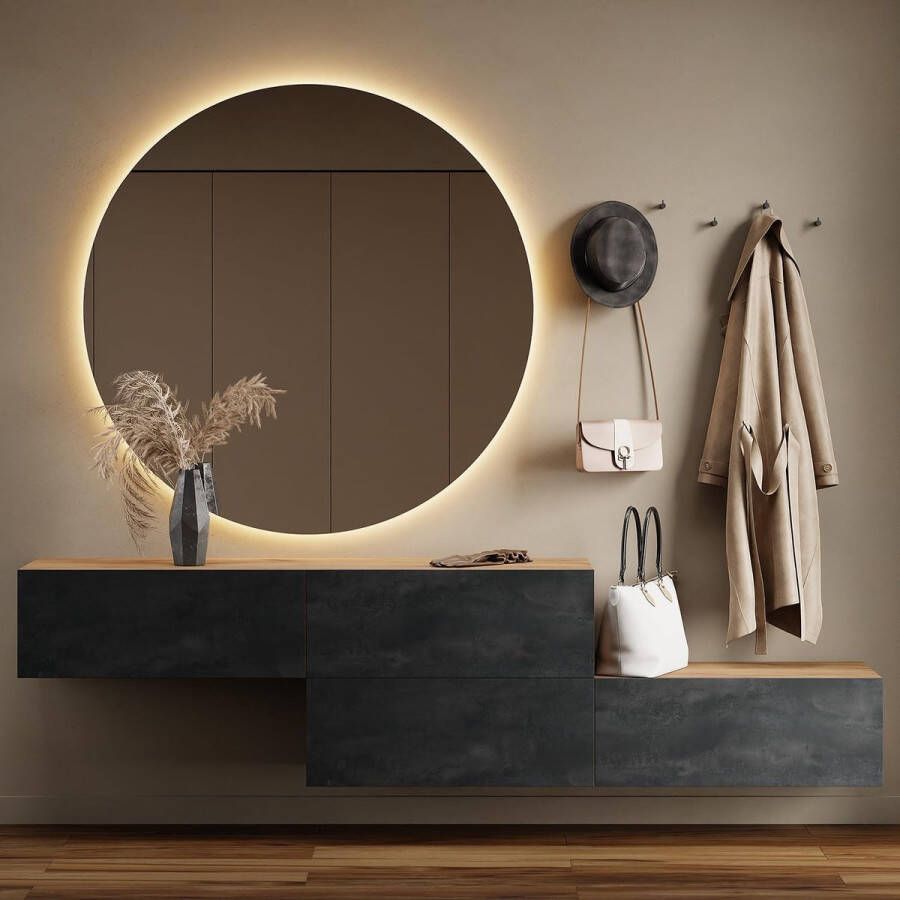 Planetmöbel Halkast 2 x 160 cm eiken goud houtskoolzwart compacte kledingkast met klep als opbergruimte wandgarderobe hangend of staand 37 8 x 160 x 32 5 cm