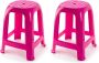 Forte Plastics 2x stuks opstap krukje keukenkrukje verhoger opstapjes fuchsia roze 37 x 37 x 46 5 cm Keuken badkamer kasten opstapjes of krukjes zitjes - Thumbnail 2