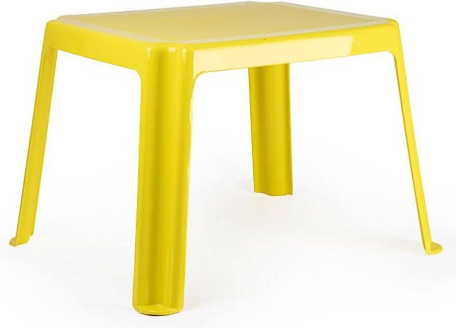 Forte Plastics Plasticforte Kunststof kindertafel geel 55 x 66 x 43 cm camping tuin kinderkamer Bijzettafels