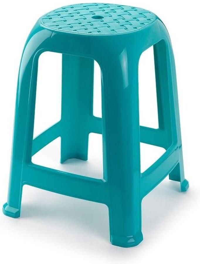 Forte Plastics PlasticForte Keukenkrukje opstapje Handy Step turquoise blauw kunststof 37 x 37 x 46 cm Huishoudkrukjes