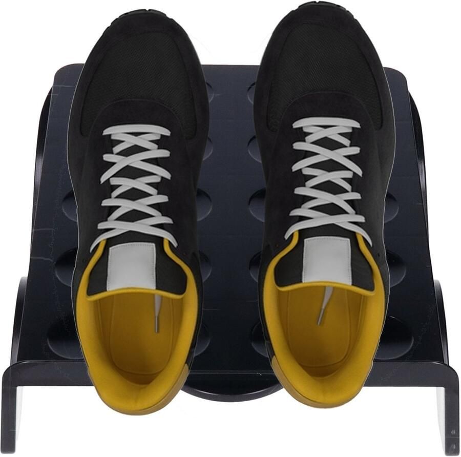 PLASTICFORTE Schoenenopbergers zwart kunststof 2 paar ruimtebesparend schoenenrek