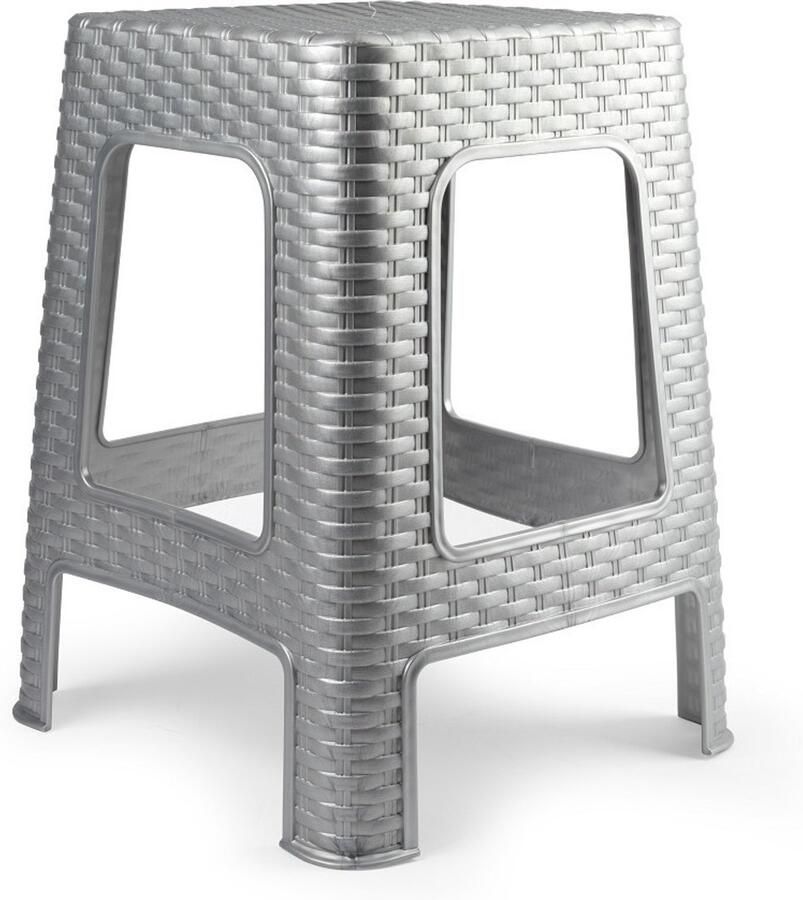 PLASTICFORTE Zit krukjes grijs kunststof 36 x 36 x 45 cm extra zitplaatsen