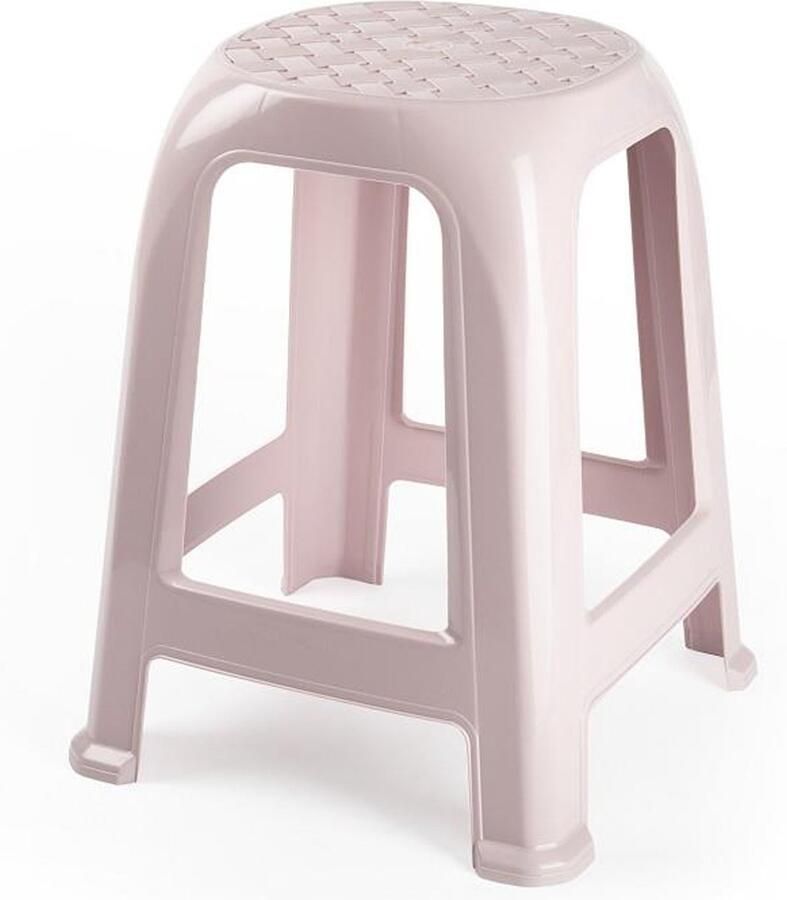 PLASTICFORTE Zit krukjes roze kunststof 37 x 37 x 46 cm extra zitplaatsen