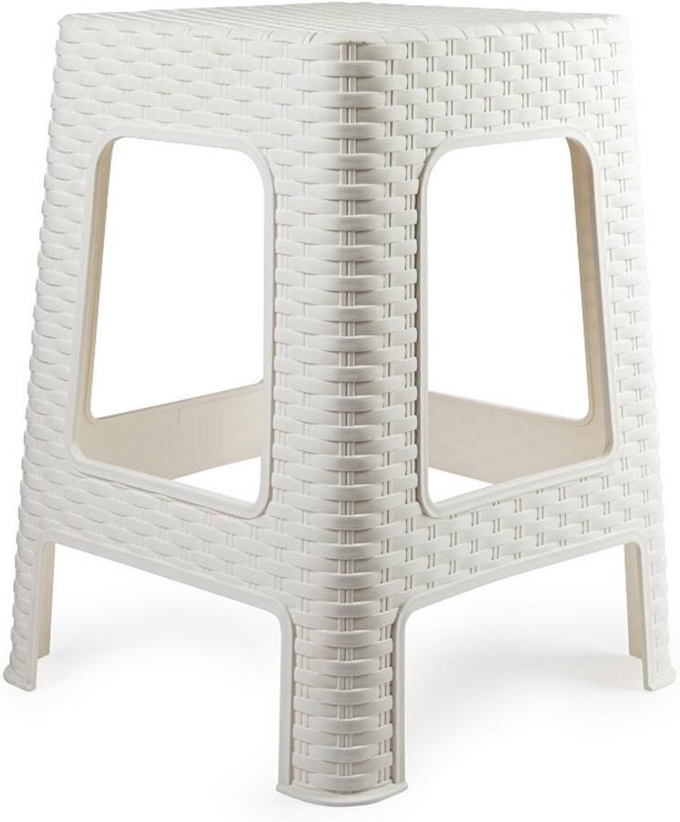 PLASTICFORTE Zit krukjes wit kunststof 36 x 36 x 45 cm extra zitplaatsen