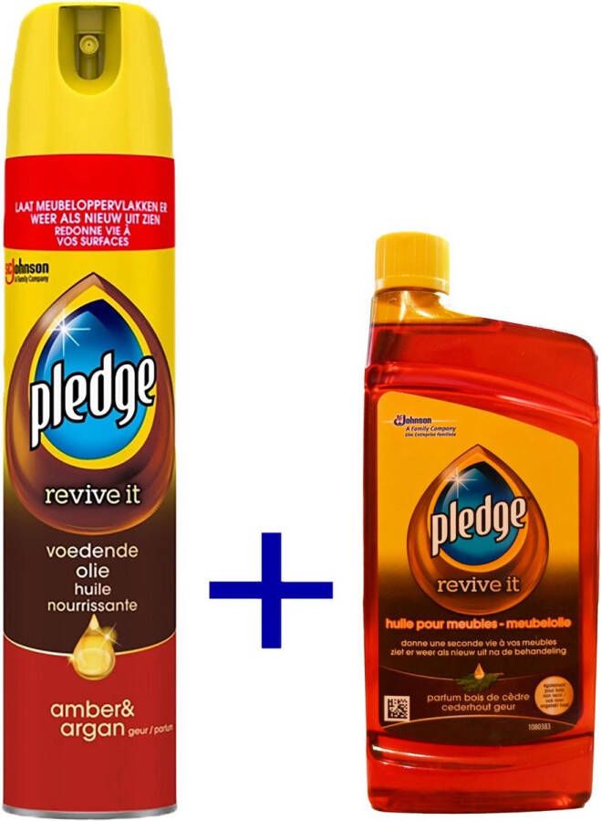 Pledge revive it meubelolie spuitbus Amber & Argan 250ml + meubel olie 250ml