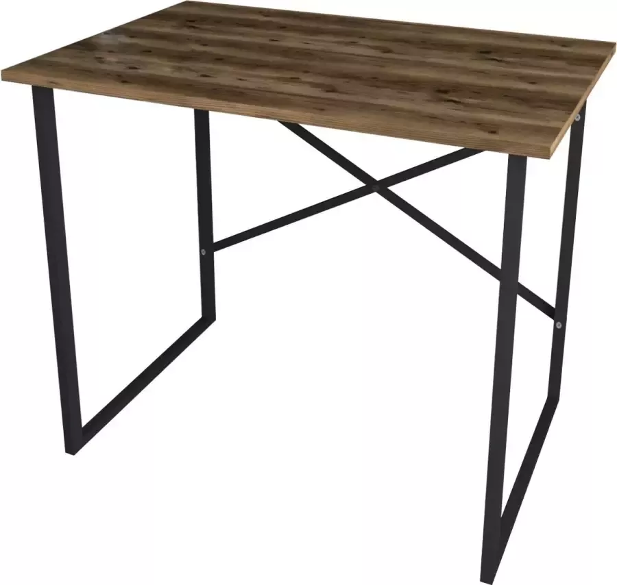 Pochon Bureau Lelie Bruin 60x114x97 Industrieel Tafel Werktafel Laagpolige Vloerkleed Kortpolige Vloerkleed - Foto 2