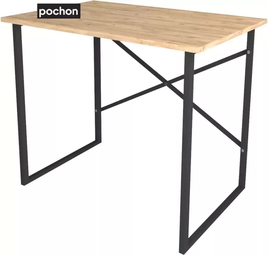 Pochon Home Bureau Industrieel Pijnboom Metaal 60x90x75