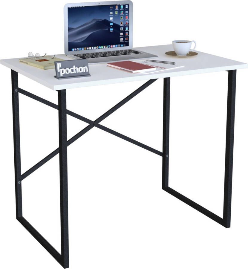 Pochon Home Bureau Industrieel Wit Industrieel 60x90x75 Tafel Werktafel