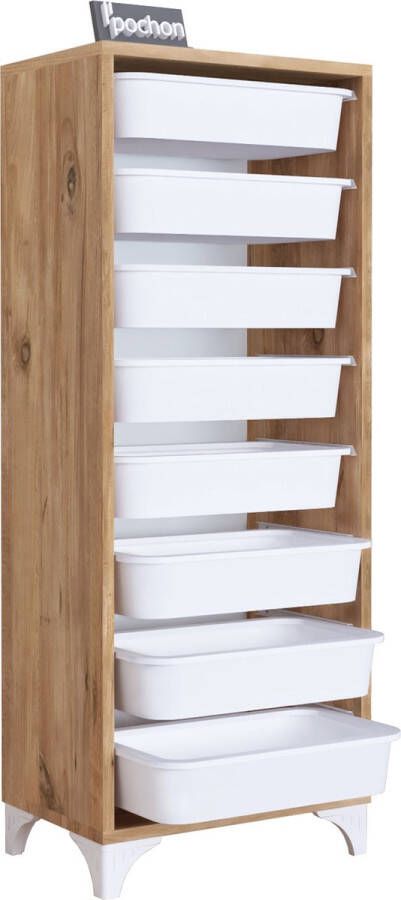 Pochon Home Opbergkast Kast met lades Pijnboom 116x45x30
