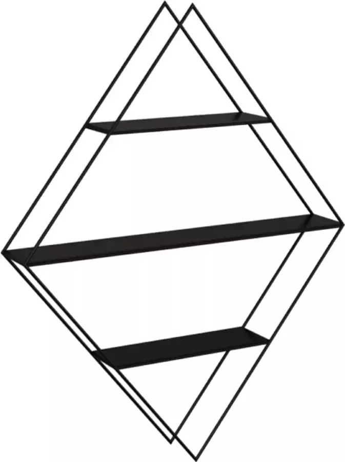 Pochon Wandrek Diamond Metaal Zwart Wandplank Ophangbaar Fotorek