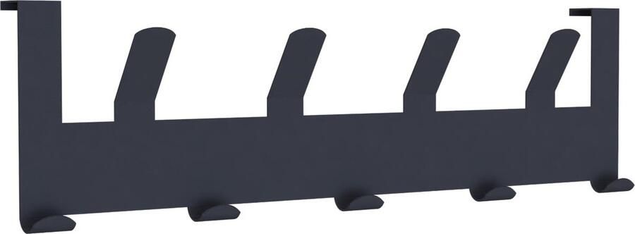 Pochon 2x Kapstok 9-Haaks Zwart 2 5x44x13 Deurkapstok Kledinghanger Kapstok Hangend Wandkapstok