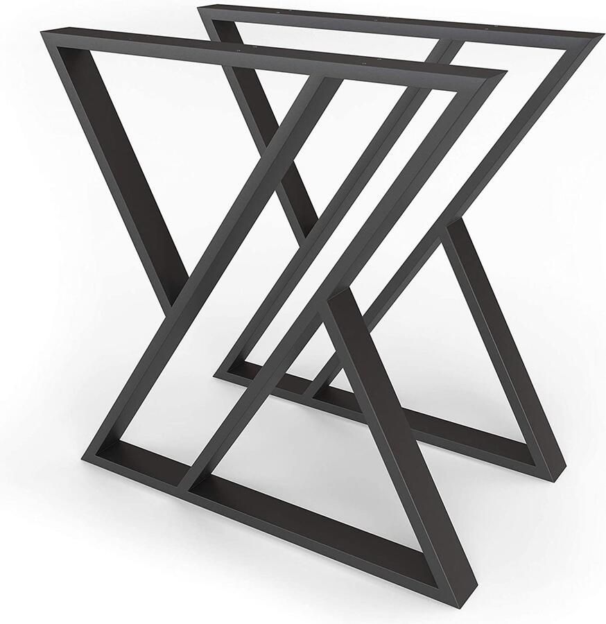 Pochon 2x Tafelpoot Agandaur Zwart 6x70x72 Meubelpoot Staal Tafelpoten Zwart Meubelpoten Zwart
