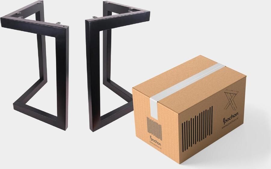 Pochon 2x Tafelpoot Athtar Zwart 6x55x72 Meubelpoot Staal Tafelpoten Zwart Meubelpoten Zwart - Foto 3