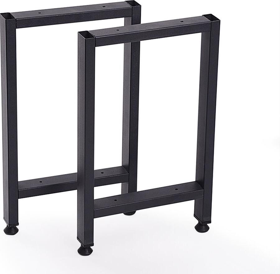 Pochon 2x Tafelpoot DA19 Zwart 6x27x42 Meubelpoot Staal Tafelpoten Zwart Meubelpoten Zwart