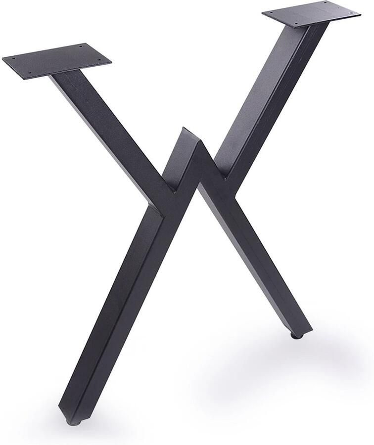 Pochon 2x Tafelpoot Drannor Zwart 6x60x72 Meubelpoot Staal Tafelpoten Zwart Meubelpoten Zwart