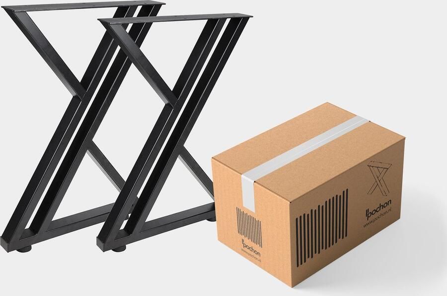 Pochon 2x Tafelpoot Haldir Zwart 6x55x72 Meubelpoot Staal Tafelpoten Zwart Meubelpoten Zwart - Foto 2