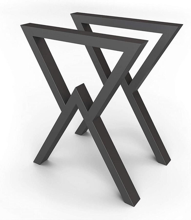 Pochon 2x Tafelpoot Jhaeros Zwart 6x55x72 Meubelpoot Staal Tafelpoten Zwart Meubelpoten Zwart - Foto 2
