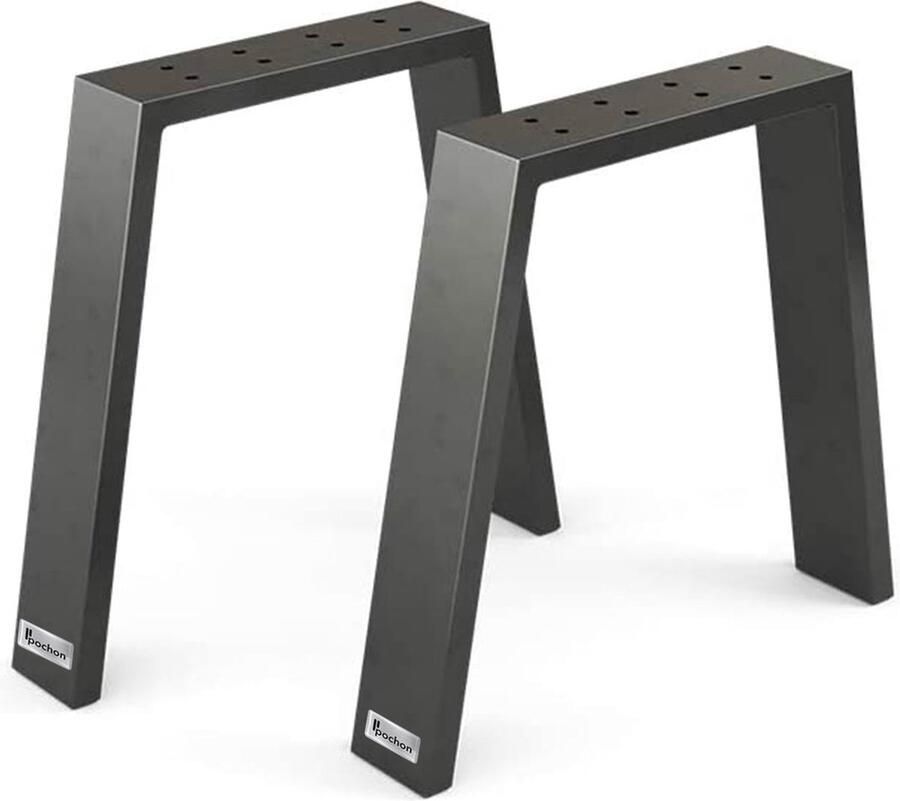 Pochon 2x Tafelpoot Alred Zwart 6x55x72 Meubelpoot Staal Tafelpoten Zwart Meubelpoten Zwart