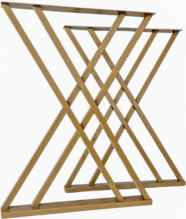 Pochon 2x Tafelpoot MA39 Goud 6x55x72 Meubelpoot Staal Tafelpoten Goud Meubelpoten Goud