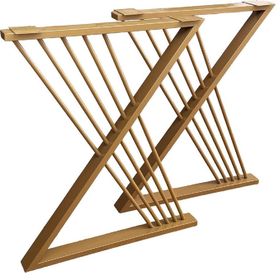 Pochon 2x Tafelpoot MA41 Goud 6x55x72 Meubelpoot Staal Tafelpoten Goud Meubelpoten Goud