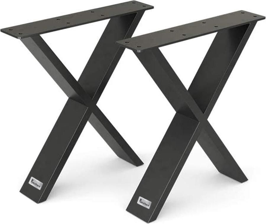 Pochon 2x Tafelpoot Ruith Zwart 6x55x72 Meubelpoot Staal Tafelpoten Zwart Meubelpoten Zwart