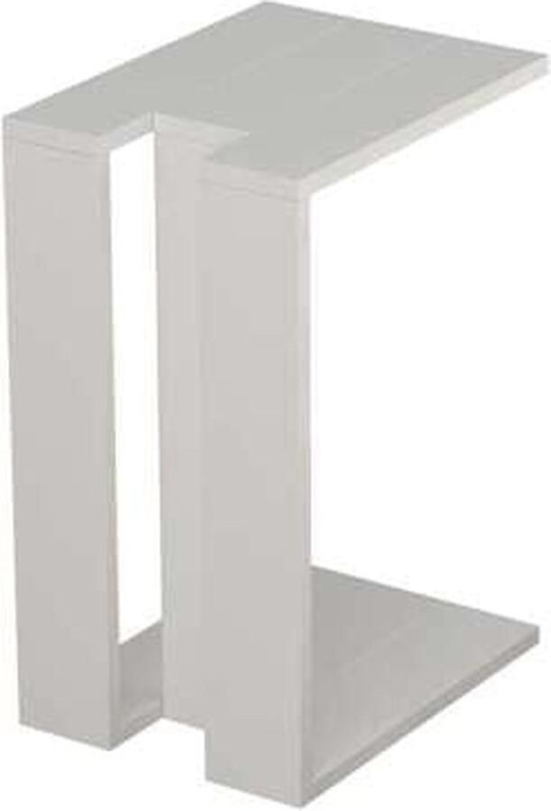 Hocus Picus C-vormige bijzettafel voor woonkamer 57 x 40 x 30 cm Witte salontafel Modern en multifunctioneel design
