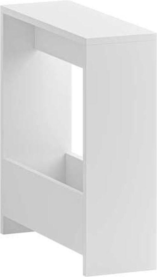 Hocus Picus Bijzettafel met Tijdschriftenrek voor Woonkamer en Kantoor – Verkrijgbaar in Meerdere Kleuren – 55 x 20 x 60 cm (Wit) - Foto 2