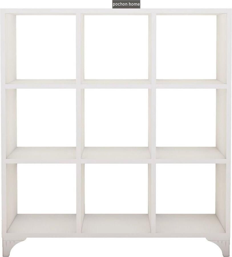 Pochon Boekenkast Artemis Wit 20x88x88 Boekenrek Opbergkast Kast Laagpolige Vloerkleed Kortpolige Vloerkleed