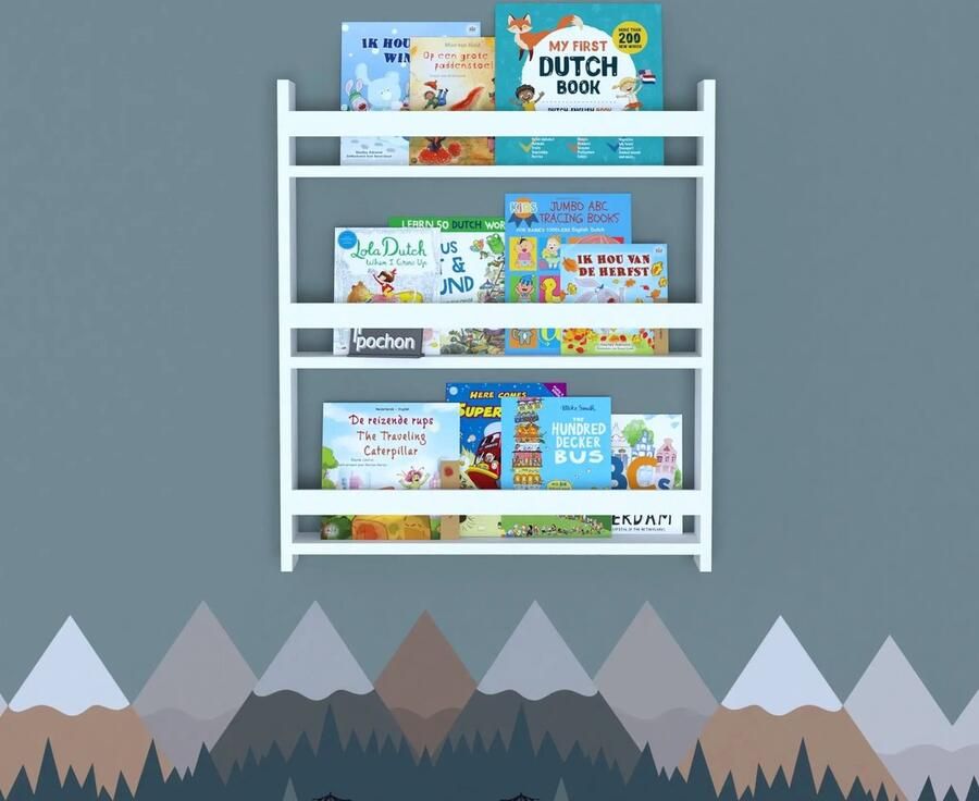 Pochon Boekenkast Hermes Wit 10x74x80 Boekenrek Opbergkast Kast Wandkast