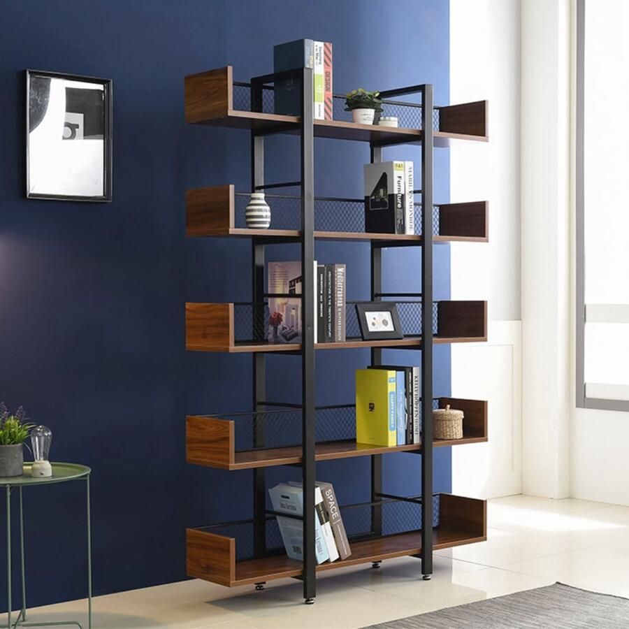 Pochon Boekenkast Idalia Walnoot 22x120x183