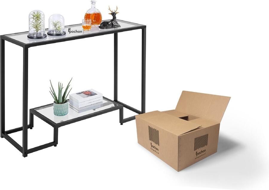 Pochon Industriële Glazendressoir Garment Zwart 30x100x76 Boekenkast Ladderkast Vakkenkast Kast Opbergkast - Foto 2