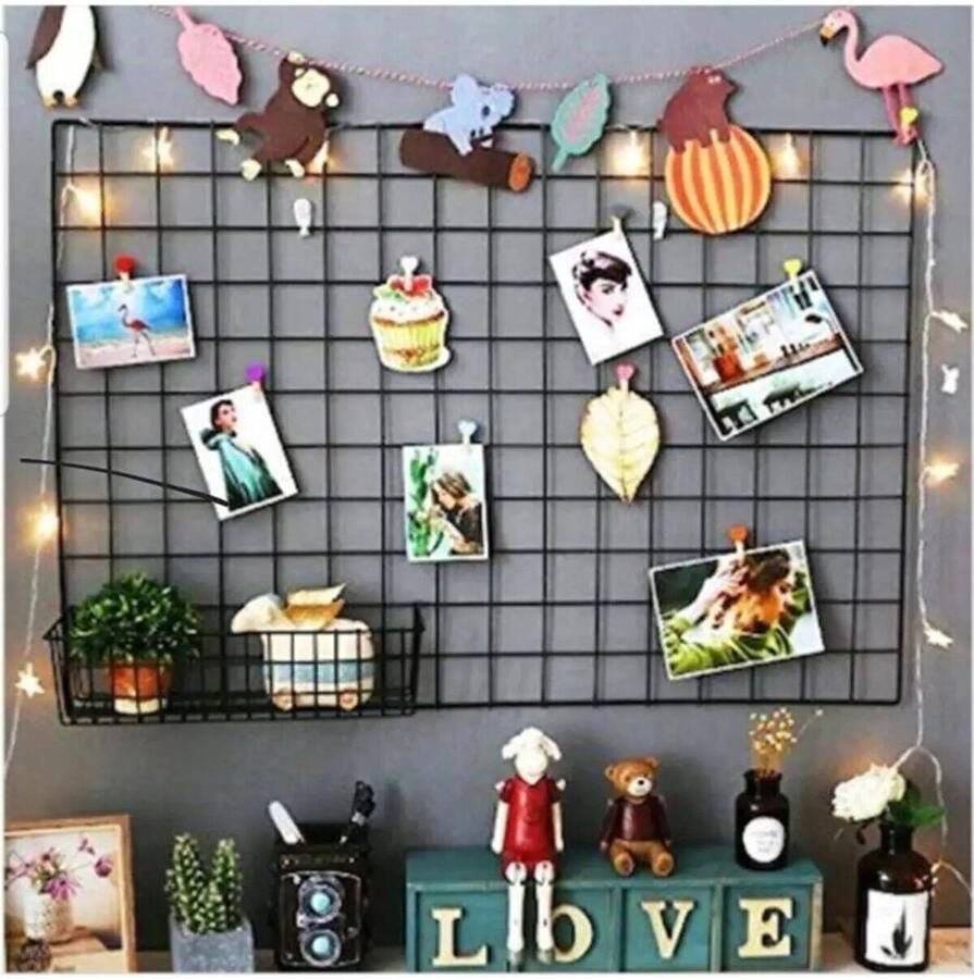 Pochon Metaal Wandrek Industrieel Met LED Verlichting Zwart