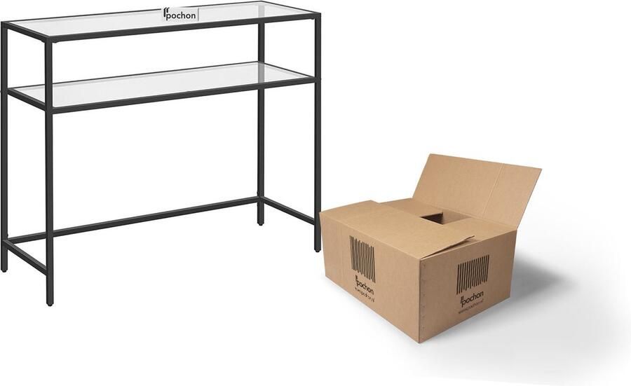 Pochon Industriële Glazendressoir Vogue Zwart 30x90x80 Boekenkast Ladderkast Vakkenkast Kast Opbergkast - Foto 2