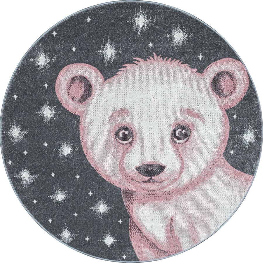 Pochon Tapijt Bambi Roze 120x120x1 Vloerkleed Wolken Laagpolige Vloerkleed Kortpolige Vloerkleed voor Kinderkamer Speelkleed Ronde Vloerkleed Ronde Tapijt - Foto 3