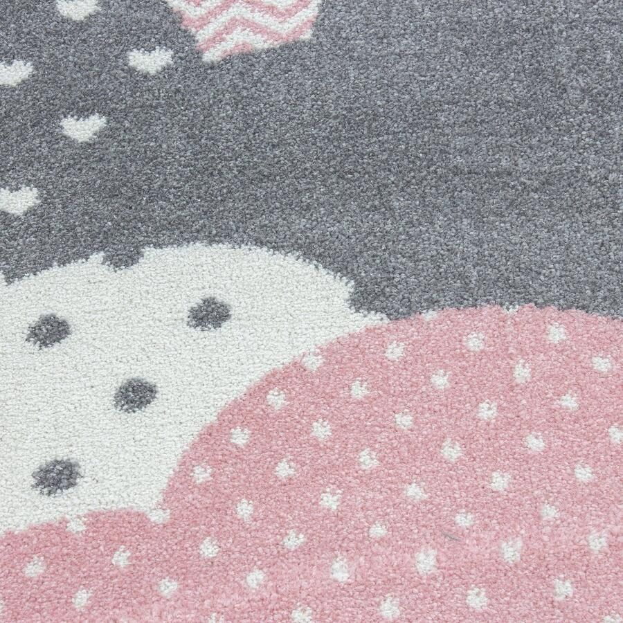 Pochon Tapijt Bambi Roze 120x120x1 Vloerkleed Wolken Laagpolige Vloerkleed Kortpolige Vloerkleed voor Kinderkamer Speelkleed Ronde Vloerkleed Ronde Tapijt - Foto 4