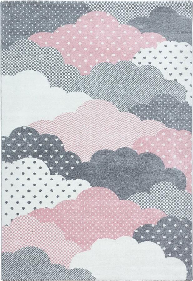 Pochon Tapijt Bambi Roze 150x80x1 Vloerkleed Wolken Laagpolige Vloerkleed Kortpolige Vloerkleed voor Kinderkamer Speelkleed Rechthoekige Tapijt Rechthoekige Vloerkleed - Foto 2