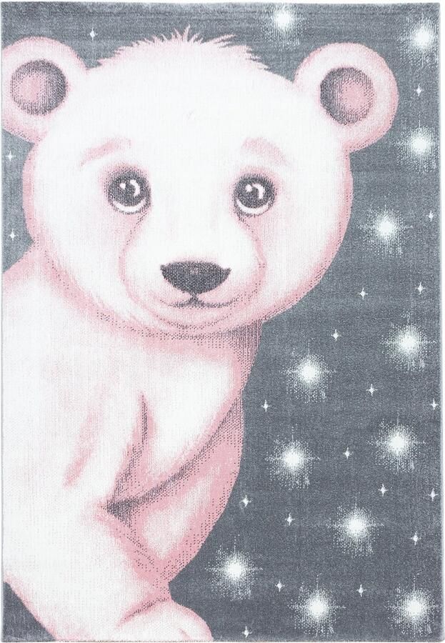 Pochon Tapijt Bambi Roze 230x160x1 Vloerkleed Beer Laagpolige Vloerkleed Kortpolige Vloerkleed voor Kinderkamer Speelkleed Rechthoekige Tapijt Rechthoekige Vloerkleed