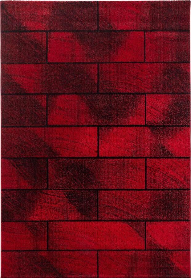 Pochon Tapijt Beta Rood 340x240x1 Vloerkleed Geometrisch Laagpolige Vloerkleed Kortpolige Vloerkleed Rechthoekige Tapijt Rechthoekige Vloerkleed