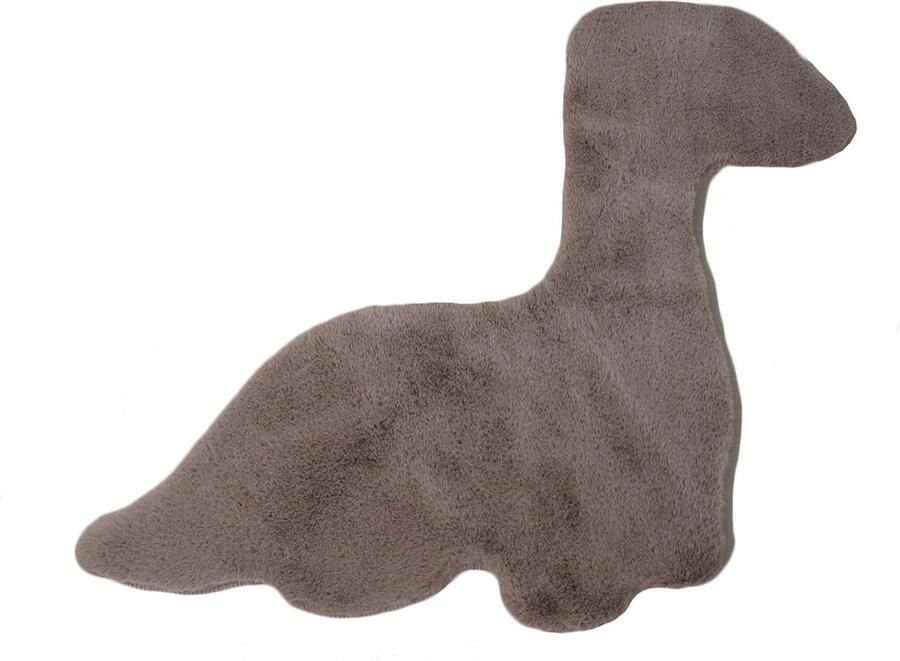 Pochon Tapijt Caty Beige 100x80x2 5 Vloerkleed Dinosaurus Hoogpolige Vloerkleed voor Kinderkamer Speelkleed