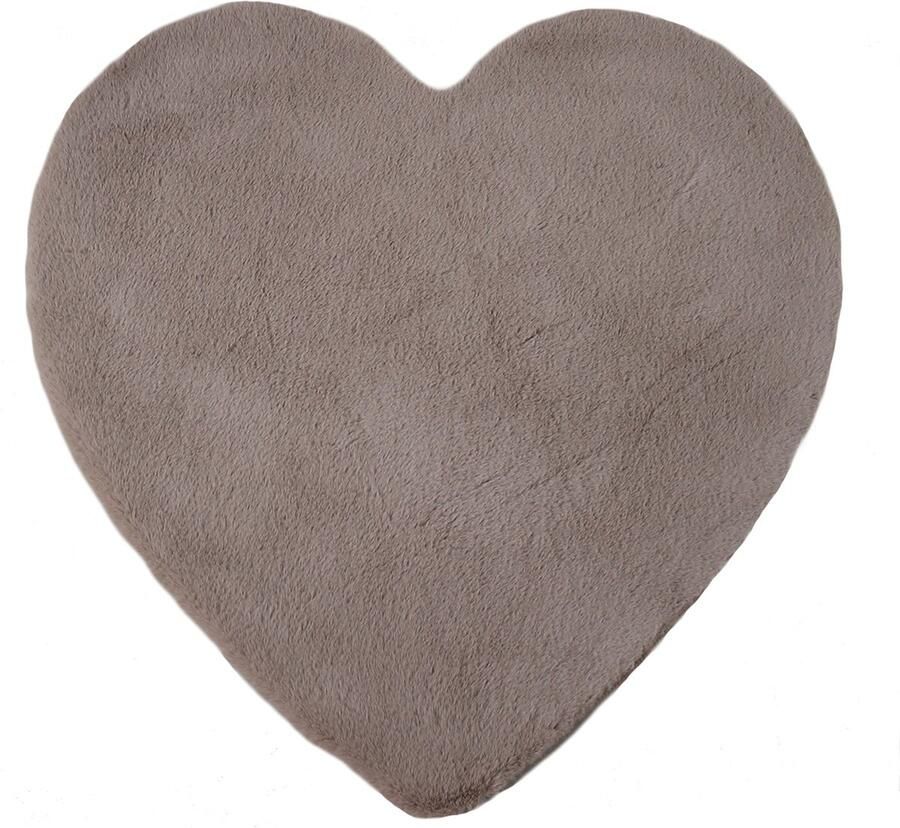 Pochon Tapijt Caty Beige 90x90x2 5 Vloerkleed Hart Hoogpolige Vloerkleed voor Kinderkamer Speelkleed