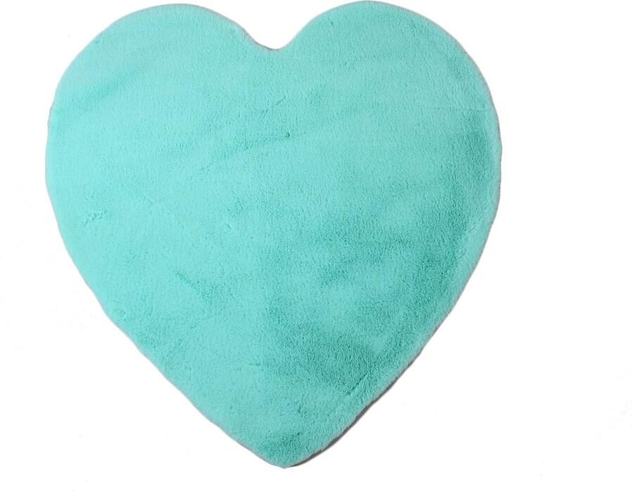 Pochon Tapijt Caty Mint 90x90x2 5 Vloerkleed Hart Hoogpolige Vloerkleed voor Kinderkamer Speelkleed