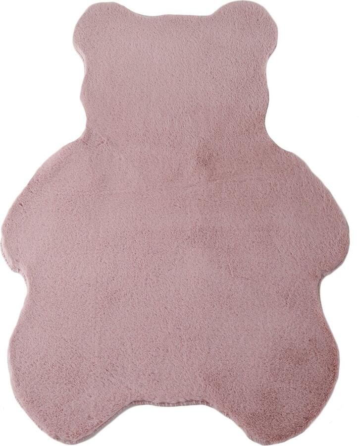 Pochon Tapijt Caty Roze 100x80x2 5 Vloerkleed Beer Hoogpolige Vloerkleed voor Kinderkamer Speelkleed